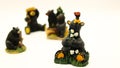 Black bear figurine with a butterfly collection