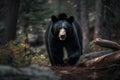 Black bear in the forest. Wildlife scene from nature. Wild animal. Royalty Free Stock Photo