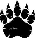 Black Bear Paw With Claws Print Logo Design Royalty Free Stock Photo