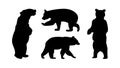 Black Bear Silhouette Vector Animals Icons Royalty Free Stock Photo