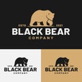 Vintage Black Bear Silhouette Logo Design Template Royalty Free Stock Photo