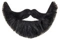 Black beard with mustache isolated on white