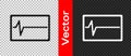 Black Beat dead in monitor icon isolated on transparent background. ECG showing death. Vector