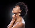 Black beautiful woman with afro hairstyle Royalty Free Stock Photo