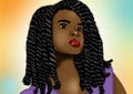 Black beautiful woman illustrated for content creation