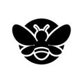 Bumble bee icon logo. Black bee icon isolated on white background
