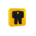 Black Beekeeper costume icon isolated on transparent background. Special protective uniform. Yellow square button.