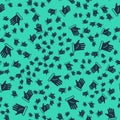 Black Beekeeper glove icon isolated seamless pattern on green background. Vector