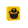 Black Beekeeper with protect hat icon isolated on transparent background. Special protective uniform. Yellow square