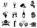 Black beer icons set Royalty Free Stock Photo