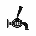 Black beer tap icon, simple style Royalty Free Stock Photo