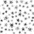 Black Beetle bug icon isolated seamless pattern on white background. Vector Royalty Free Stock Photo