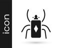 Black Beetle bug icon isolated on white background. Vector Royalty Free Stock Photo