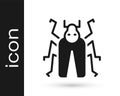 Black Beetle bug icon isolated on white background. Vector Royalty Free Stock Photo