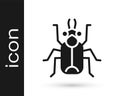 Black Beetle bug icon isolated on white background. Vector Royalty Free Stock Photo