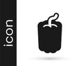 Black Bell pepper or sweet capsicum icon isolated on white background. Vector Royalty Free Stock Photo
