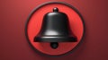 Black Bell on Red Background Royalty Free Stock Photo