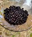 Black berries on a plate Royalty Free Stock Photo