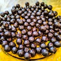 Black berries on a plate Royalty Free Stock Photo