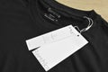 Black Bershka L t-shirt and blank label, may 01 2022 Istanbul Maltepe Turkiye Bershka store