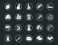 Black beverage, food, kitchen Set vector line icons with open path elements for mobile concepts and web apps. Collection modern Royalty Free Stock Photo