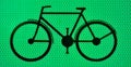 Black bicicle on a green background