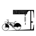 Black bicycle with battery and electro-filler like parking with inscription - vector illustration