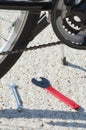 Bicycle Closeup with Tools Royalty Free Stock Photo