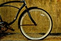 Black Bicycle Frame with Flat Tire Royalty Free Stock Photo