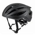 Black Bicycle Helmet Head Protection Gear with Adjustable Strap on White Backdrop Royalty Free Stock Photo