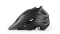 Black bicycle helmet side view isolated with clipping path Royalty Free Stock Photo