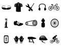 Black bicycle icons set Royalty Free Stock Photo