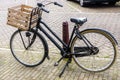 Black Bicycle on a Pavement Royalty Free Stock Photo
