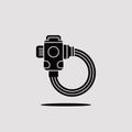Black bicycle U lock graphic icon on light gray background with shadow bicycle lock security Royalty Free Stock Photo