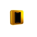 Black Big full length mirror for bedroom, shops, backstage icon isolated on transparent background. Yellow square button Royalty Free Stock Photo