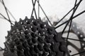 Black bike cassette, close-up. Detail bike maintenance basics Royalty Free Stock Photo