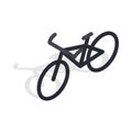 Black bike icon, isometric 3d style