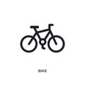 black bike isolated vector icon. simple element illustration from travel concept vector icons. bike editable logo symbol design on