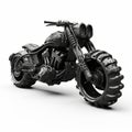 3d Post-apocalyptic Motorcycle With Black Tires In Dc Comics Style