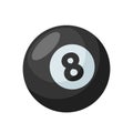 Black Billiard Ball with Number Eight Isolated on White Background. Billiards Club Icon, Emblem for Pool Competition Royalty Free Stock Photo