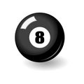 Black billiard ball with number eight