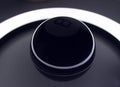 Closeup Photo Of Black Billiard Ball With Number Eight In Round Backlight Royalty Free Stock Photo