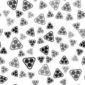 Black Billiard balls in a rack triangle icon isolated seamless pattern on white background. Vector Illustration Royalty Free Stock Photo