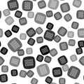 Black Binary code icon isolated seamless pattern on white background. Vector Royalty Free Stock Photo