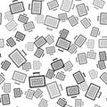 Black Binary code icon isolated seamless pattern on white background. Vector Royalty Free Stock Photo