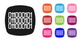 Black Binary code icon isolated on white background. Set icons colorful. Vector Royalty Free Stock Photo