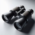Black binoculars, close-up, angled view. Royalty Free Stock Photo
