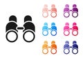Black Binoculars icon isolated on white background. Find software sign. Spy equipment symbol. Set icons colorful. Vector Royalty Free Stock Photo