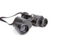 Black binoculars isolated on white Royalty Free Stock Photo