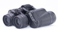 Black Binoculars Isolated on White Background, Close-Up View of Optical Instrument for Observation Royalty Free Stock Photo